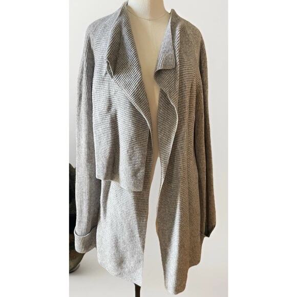 Vince Women’s Gray Wool Cashmere Drape Open Front Cardigan Sweater Size M - Picture 2 of 6